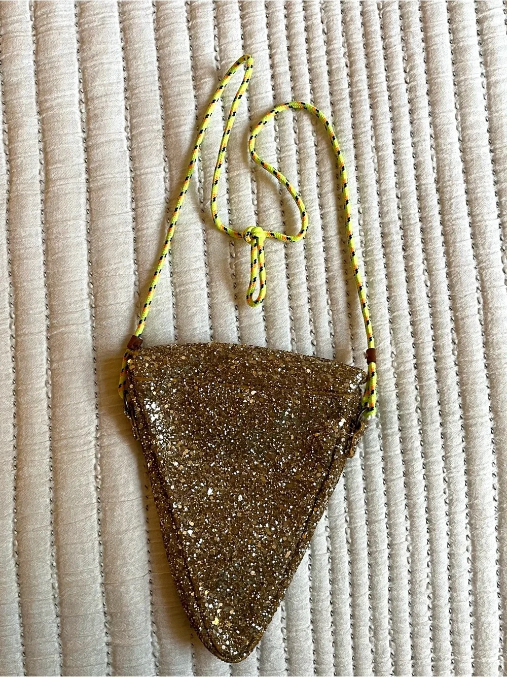 Crewcuts Glitter Pizza Slice Crossbody - Yellow & Red